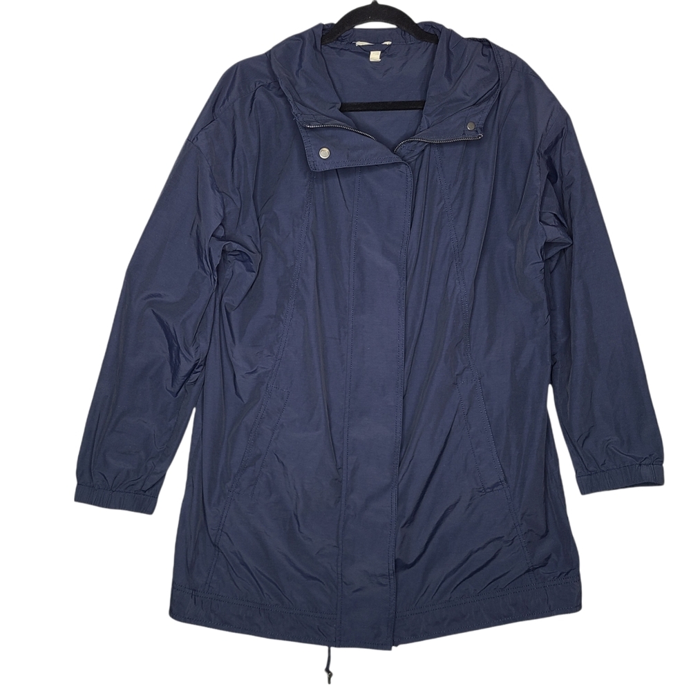 Eileen Fisher Jacket Navy R5AKO-J3672M Medium Oversized